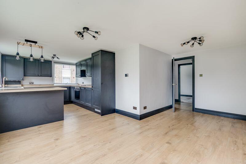 Newly refurbished open-plan kitchen-living space